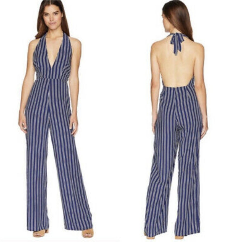 Jack by BB Dakota size 4 blue halter jumpsuit